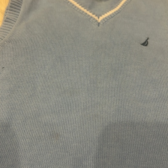 Nautica 3 Piece Set Blue Long-Sleeve Button Down Sweater Vest & Pants Size 4T - Picture 6 of 13